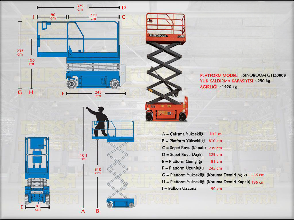 Akl Makasl Manlift Platform 10 Metrelik
