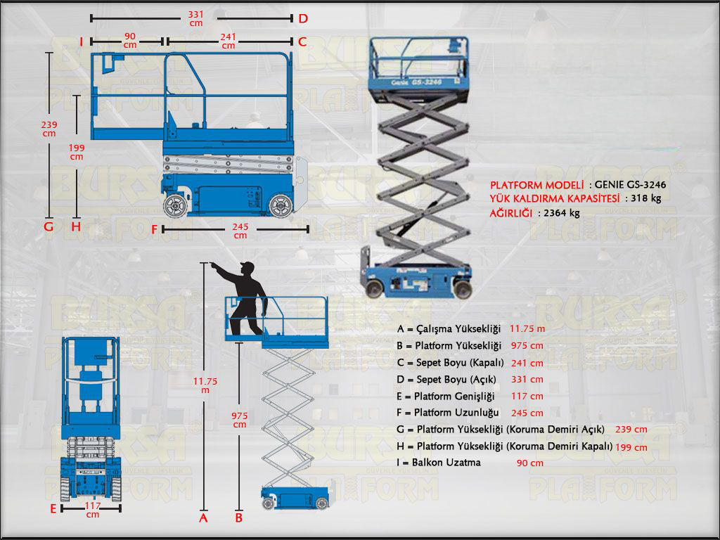 Akl Makasl Manlift Platform 12 Metrelik